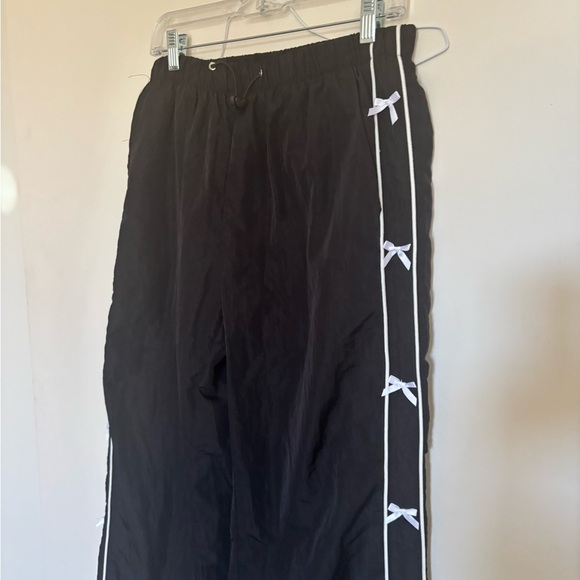Women's Black Jogger Pants with Side Ties - Picture 9 of 9